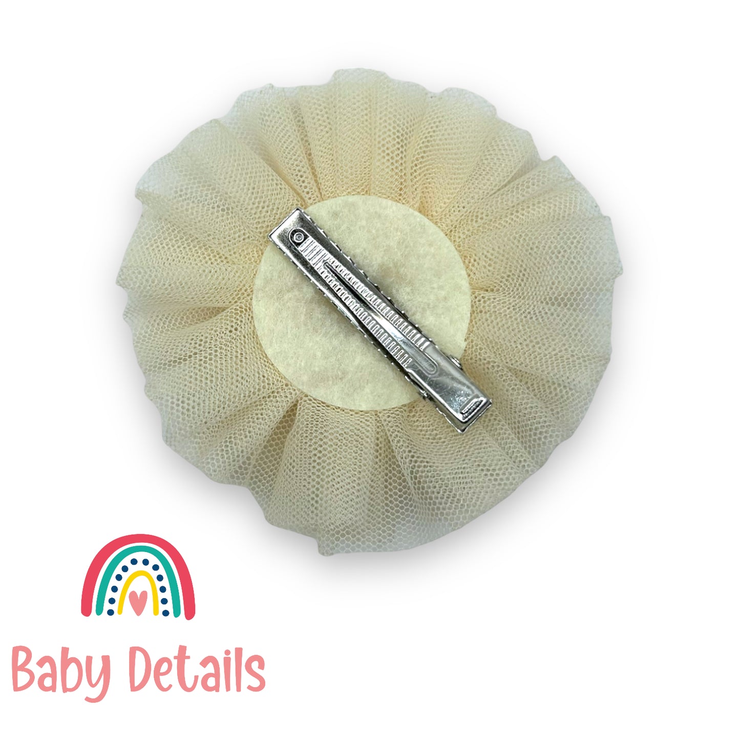 Pearl Hair Clip - Cream Tulle