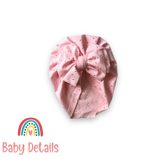 soft pink baby turban