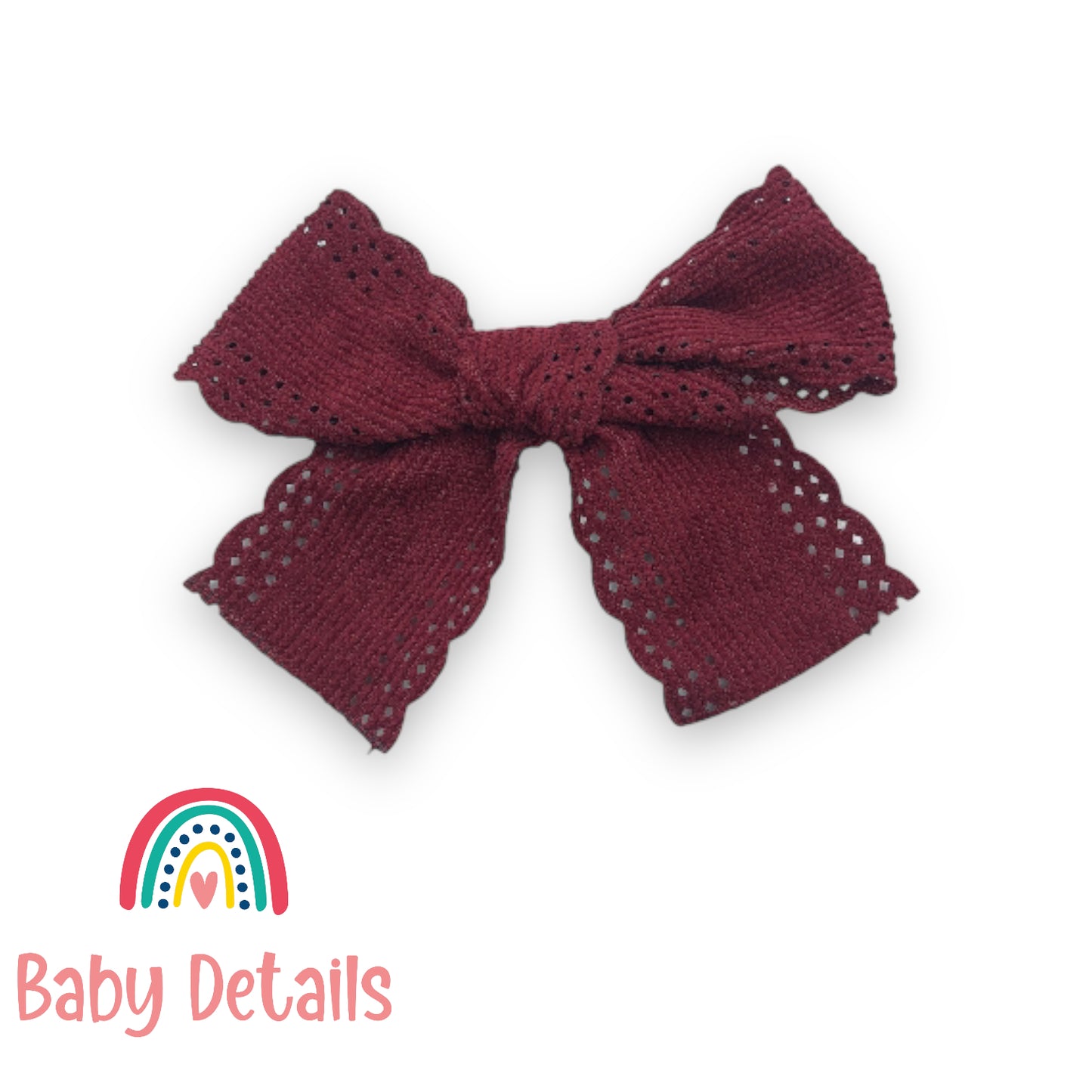 Velvet Bow Hair Clip Maroon