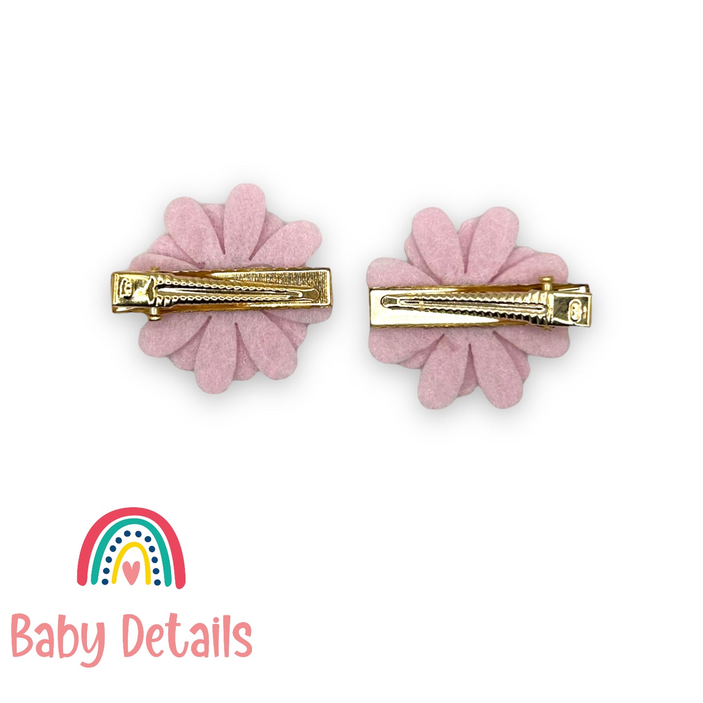 Mini Flower Hair Clips - Light Pink