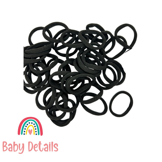 Plain Hair Ties - 50 pcs - Black