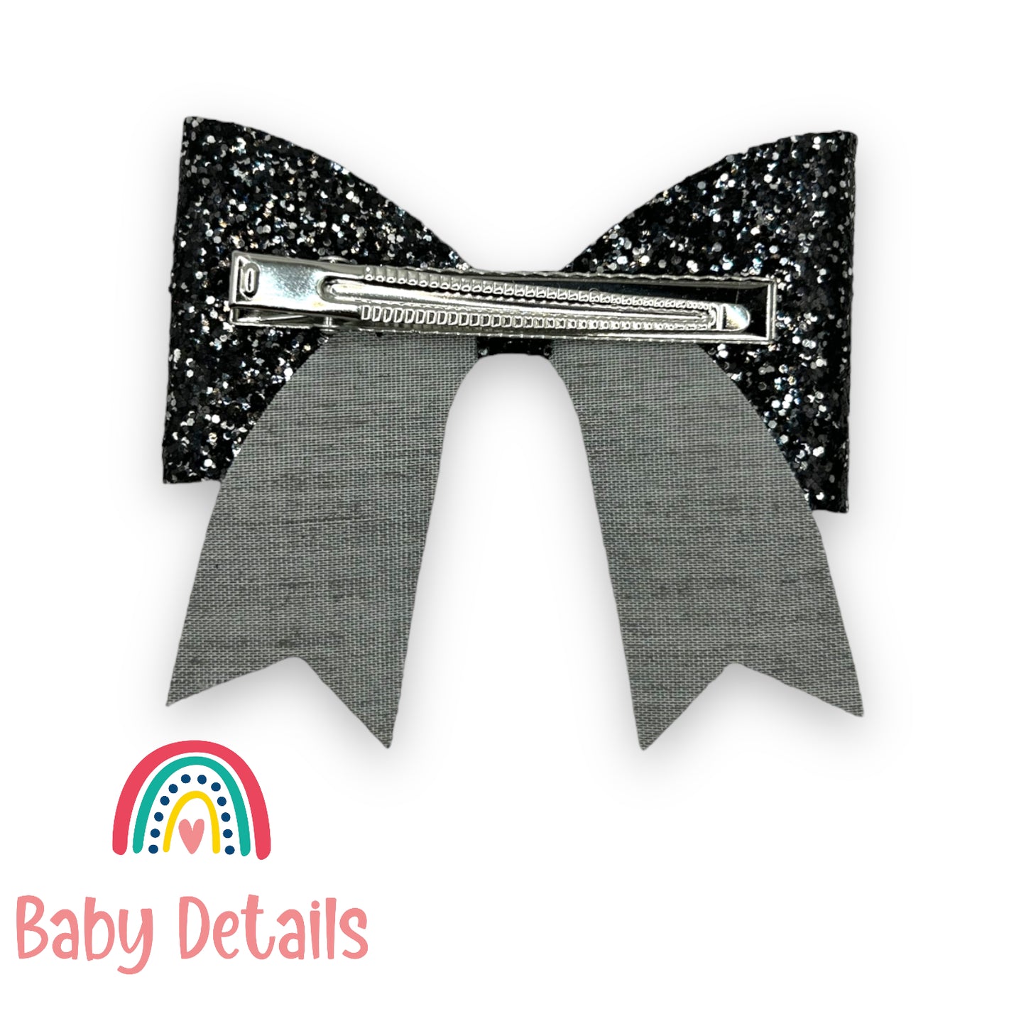 Special Bow Glitter Hair Clip - Black & Silver