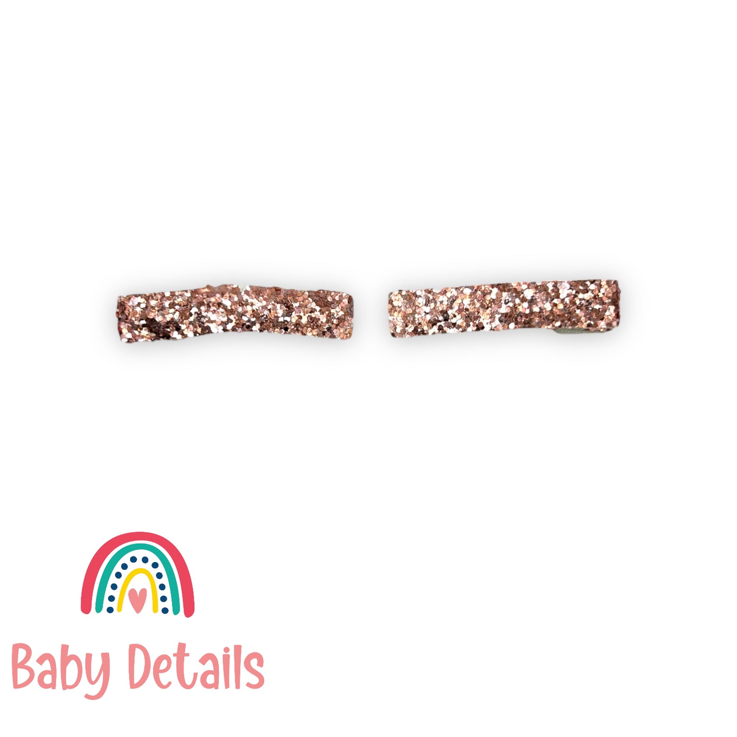 Glitter Bar Hair Clips - Pink