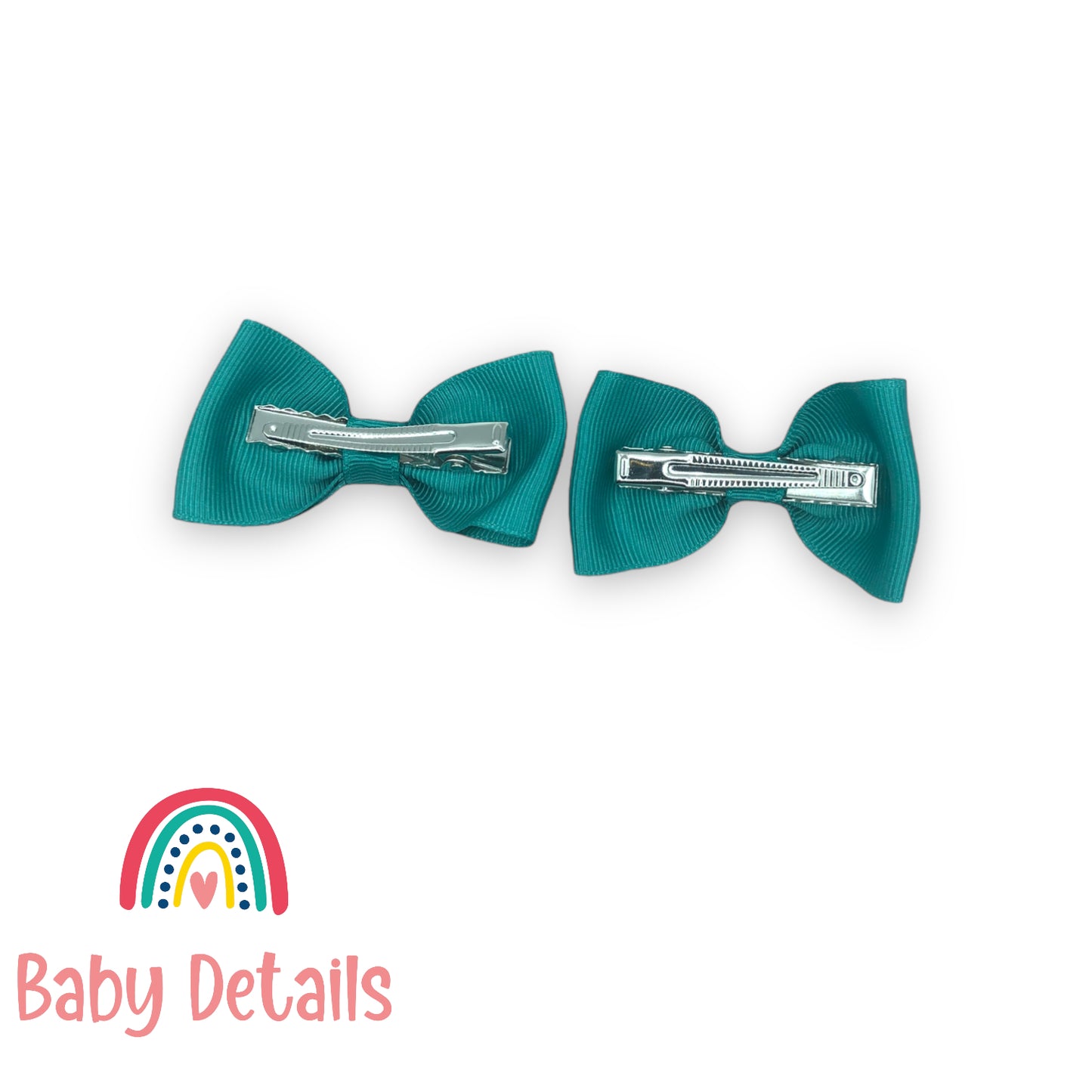 Basic Bow Hair Clips Green2