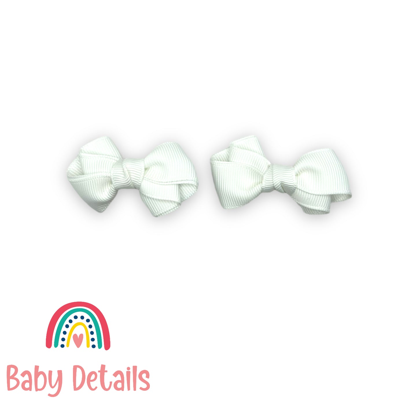 Set of 2 White Small Hair Clips