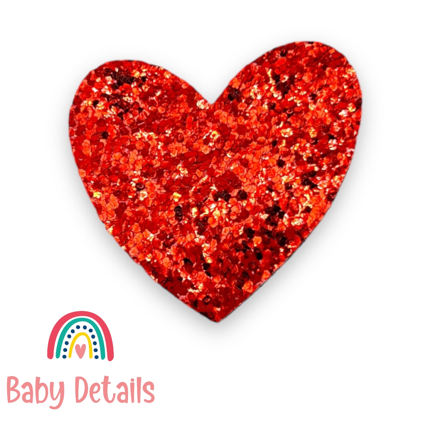 Red Heart Shape Glitter Hair Clip