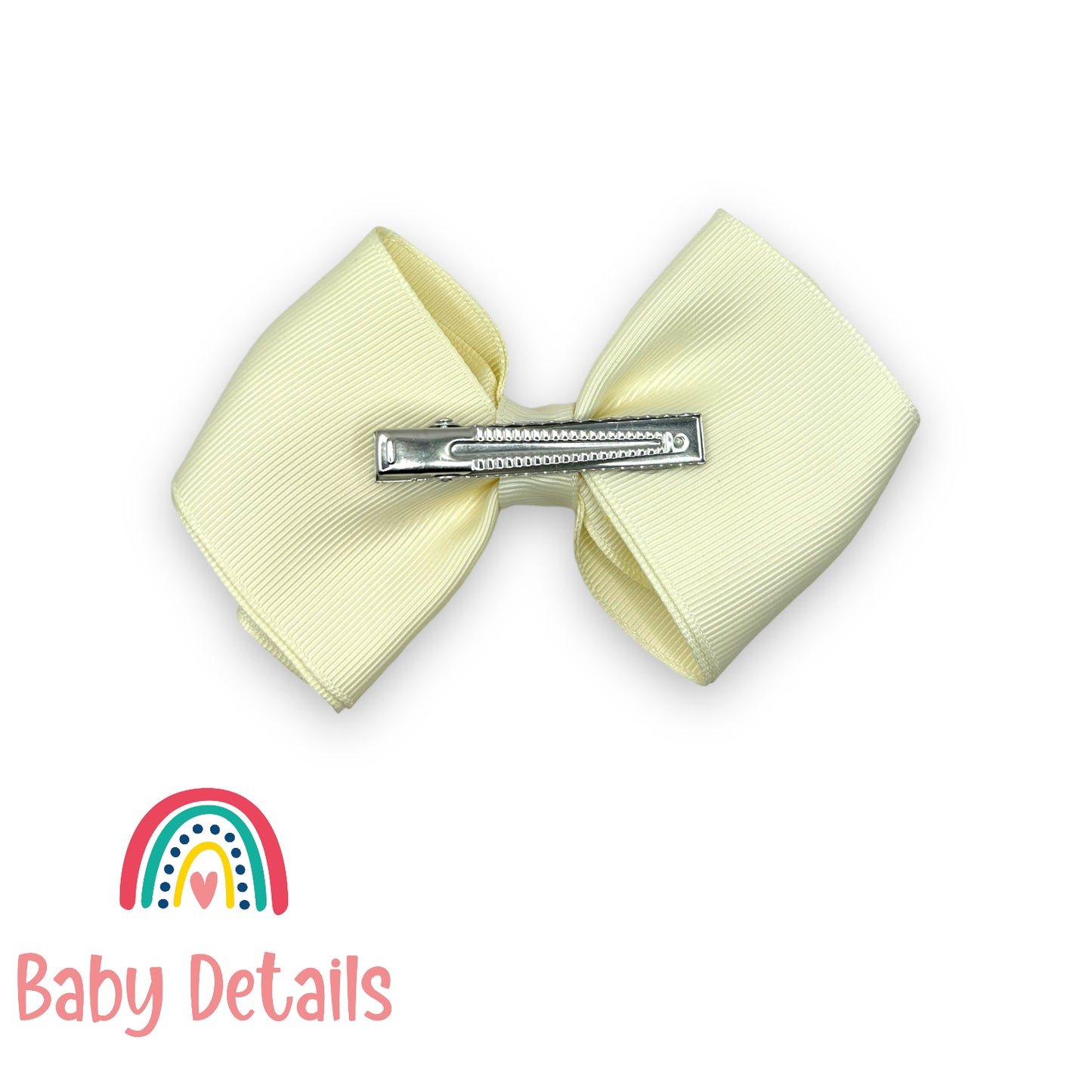 Big curved bow hair clip - Ivory