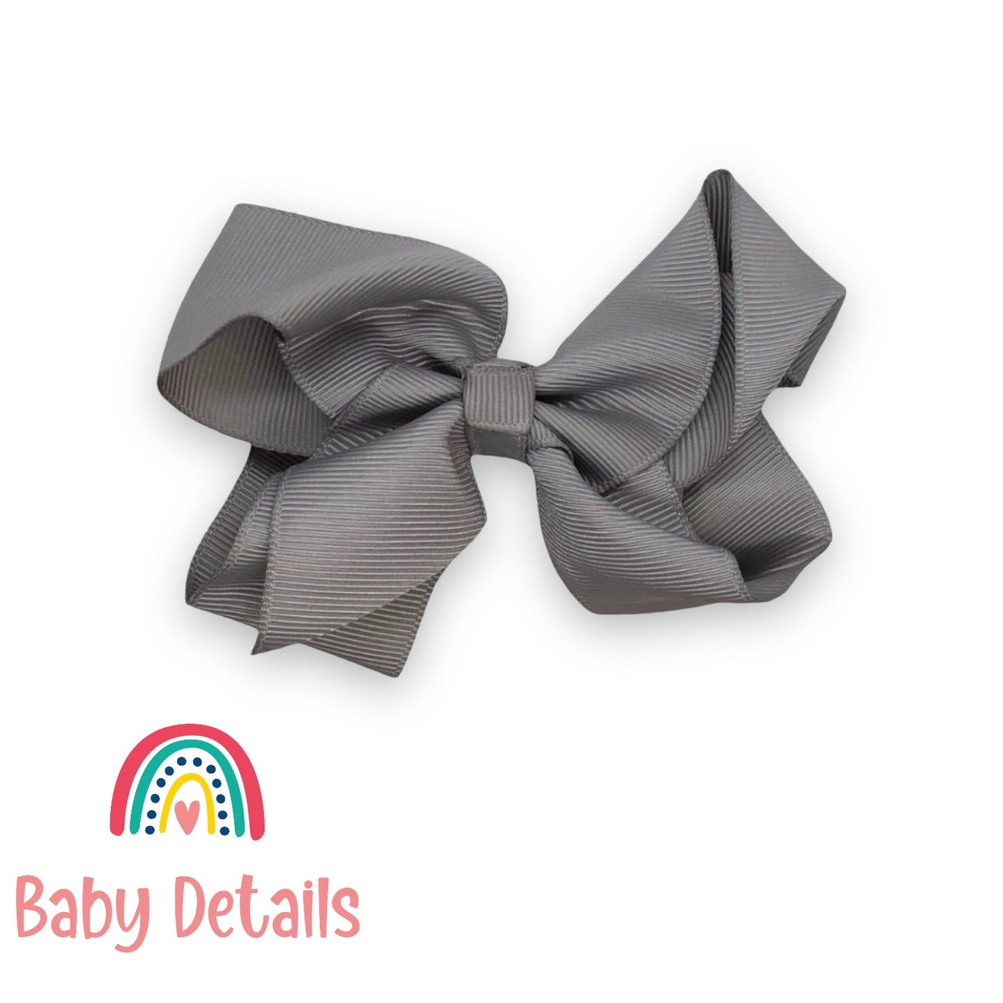 Big Basic Bow Hair Clip Dark Gray