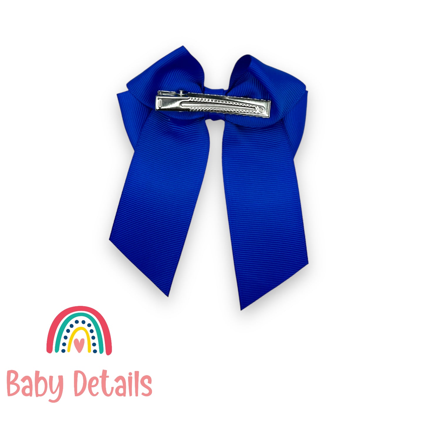 Bow with tail hair clip - Royal Blue