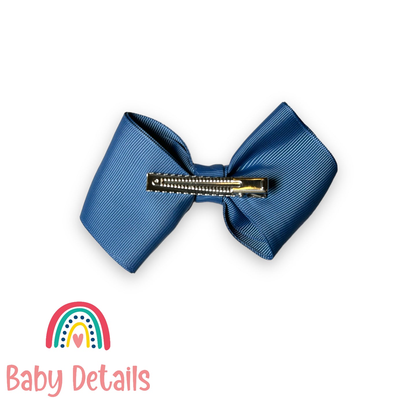 Big curved bow hair clip - Blue Grey