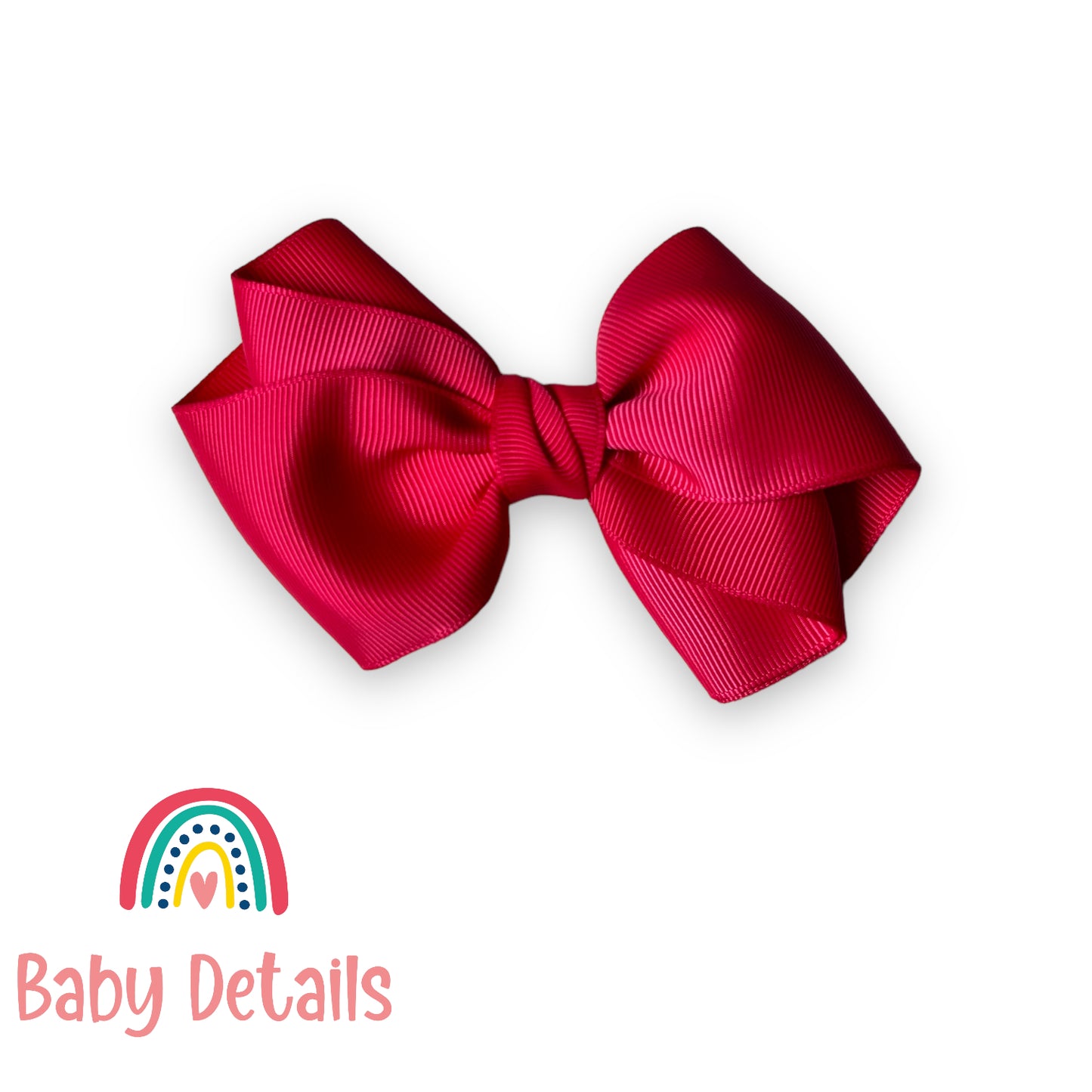 Big curved bow hair clip - Fuchsia