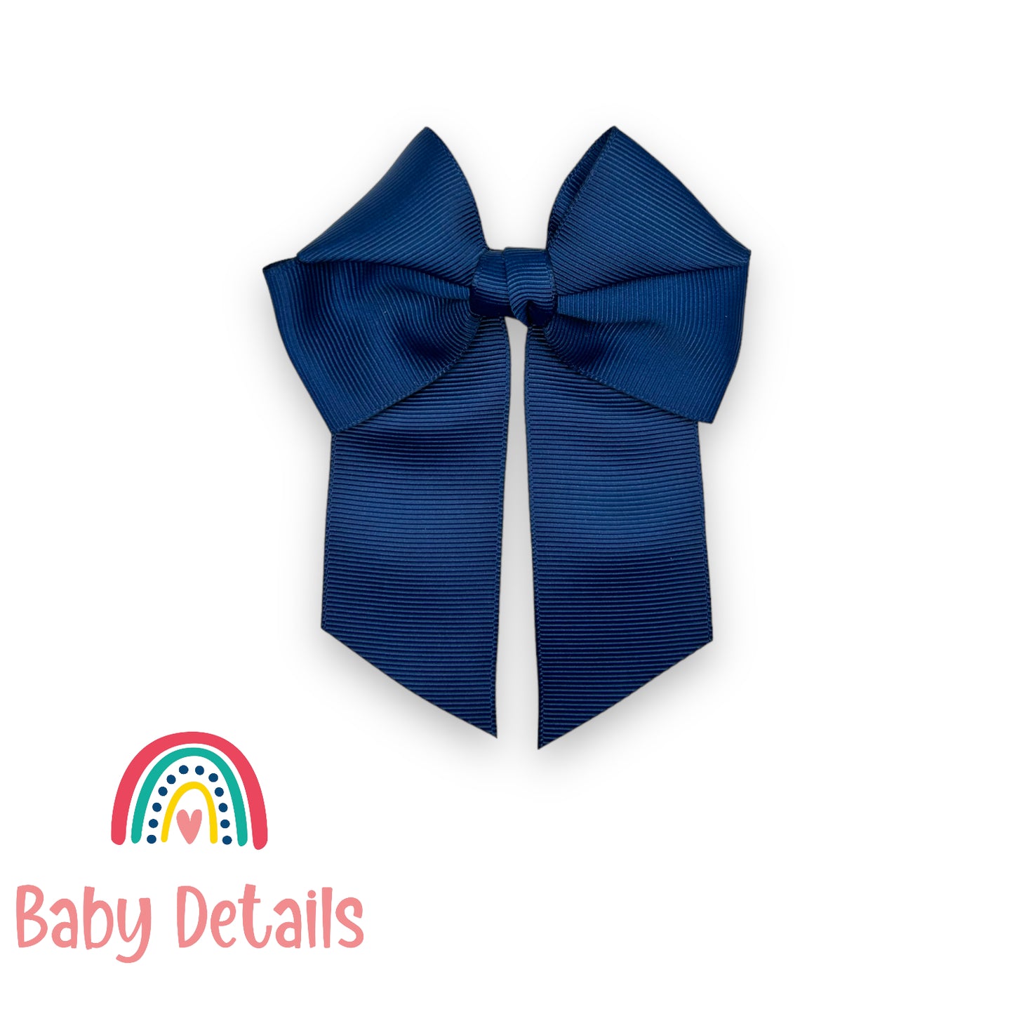 Bow with tail hair clip - Navy Blue