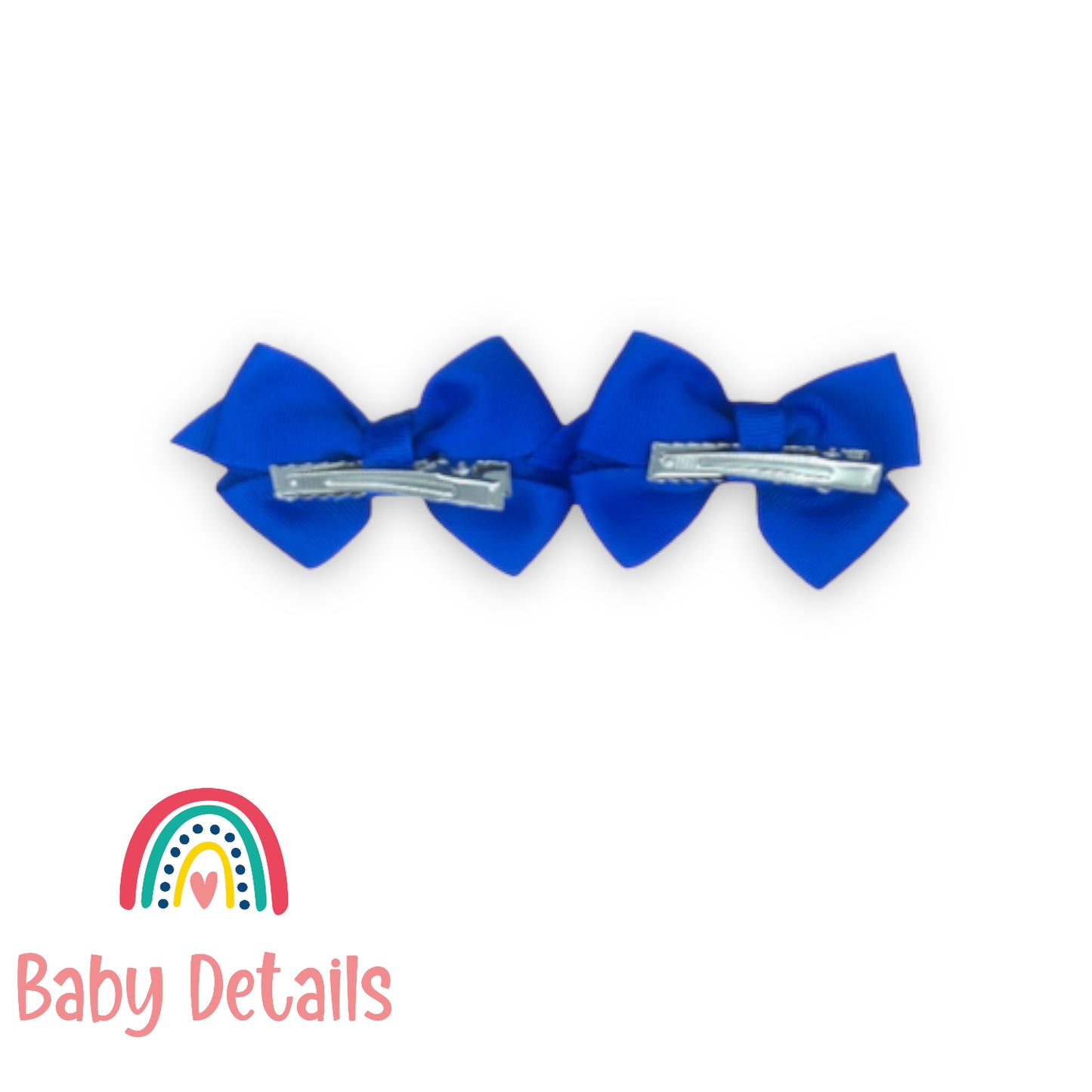 Double royal blue bow hair clips