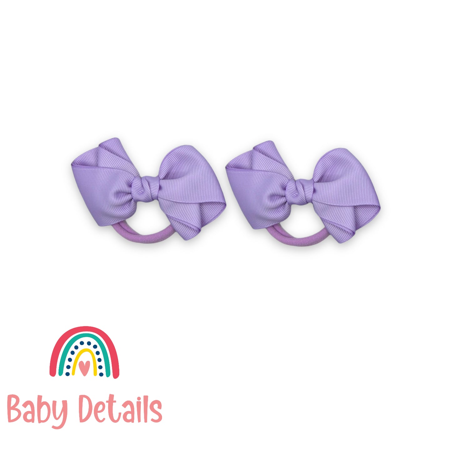 Set of 2 curved bow hair ties - Purple