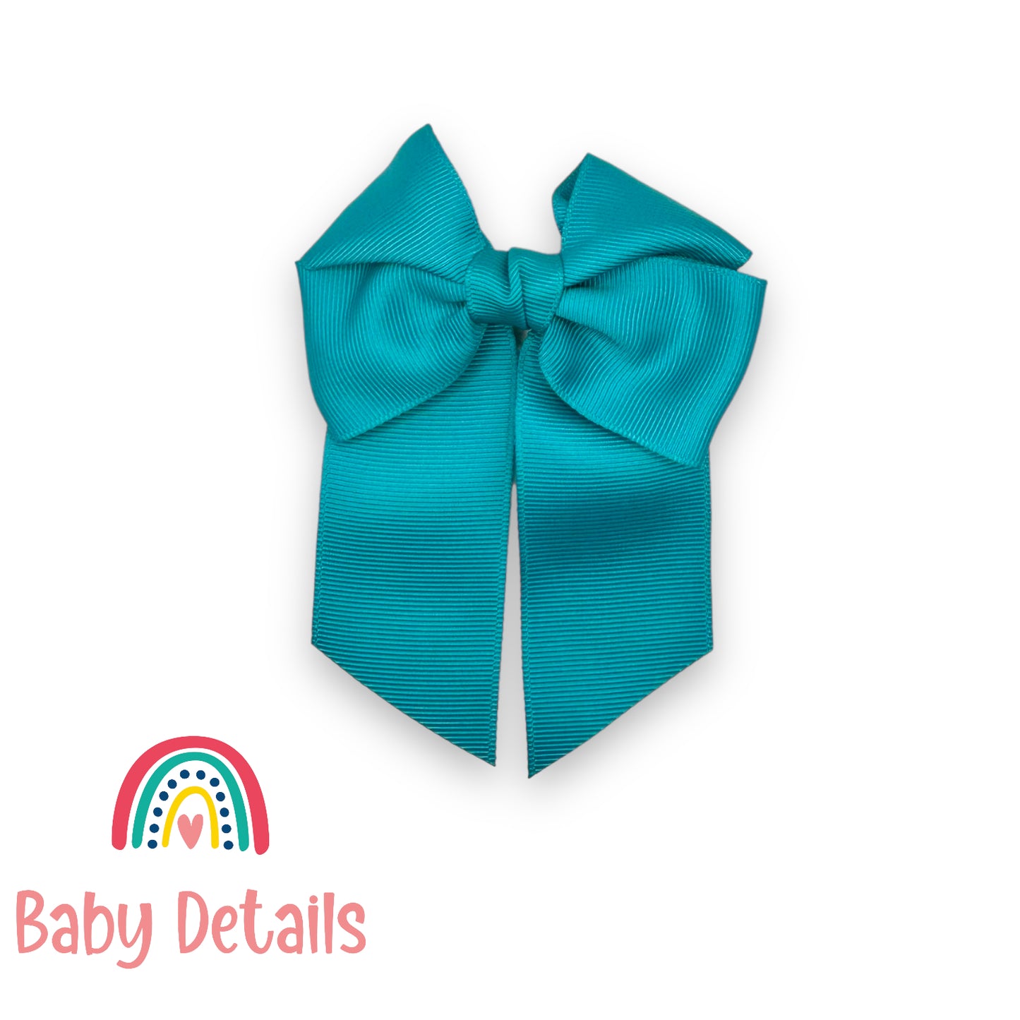 Bow with tail hair clip - Pacific Blue