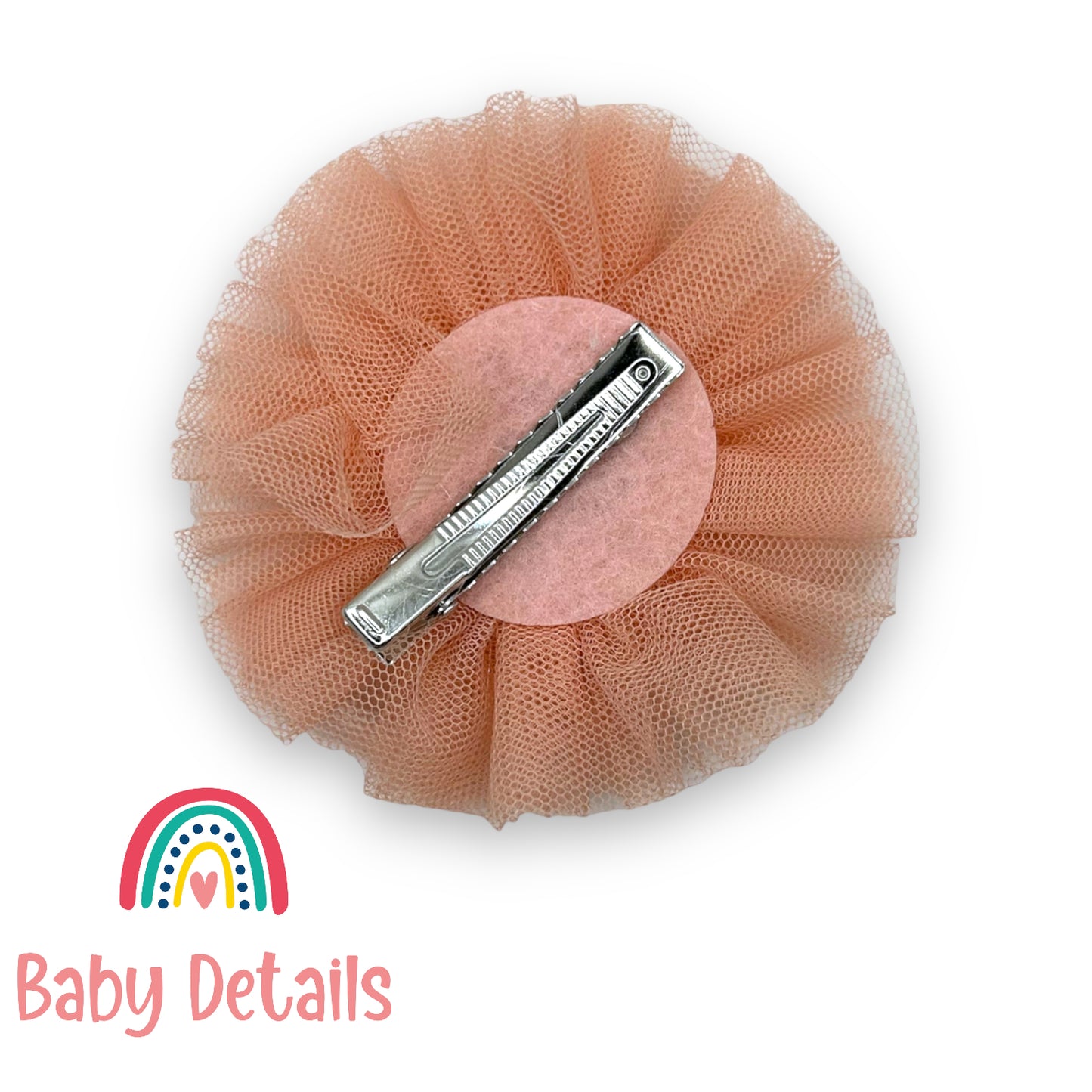 Pearl Hair Clip - Coral Tulle