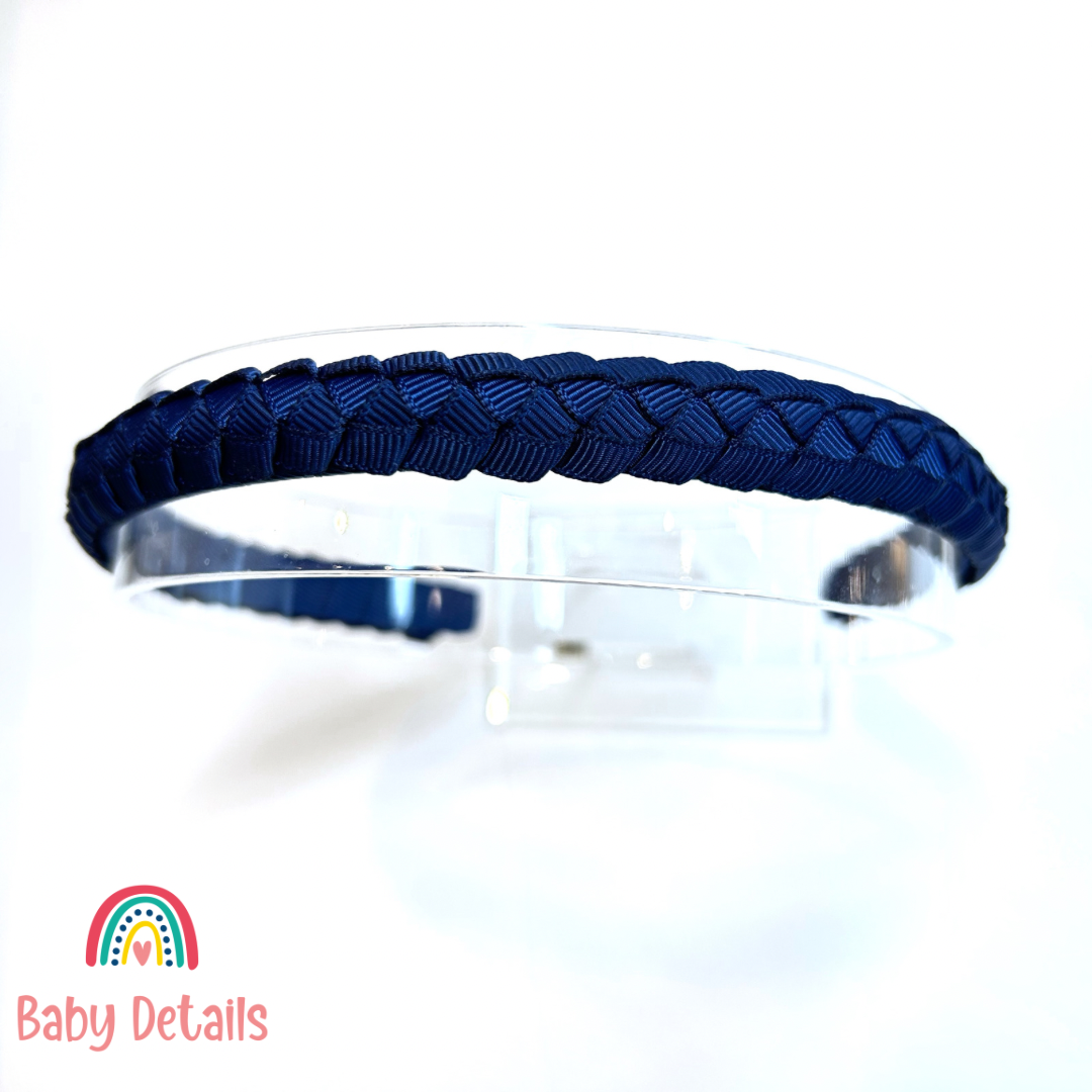 Braided Headband - Navy Blue