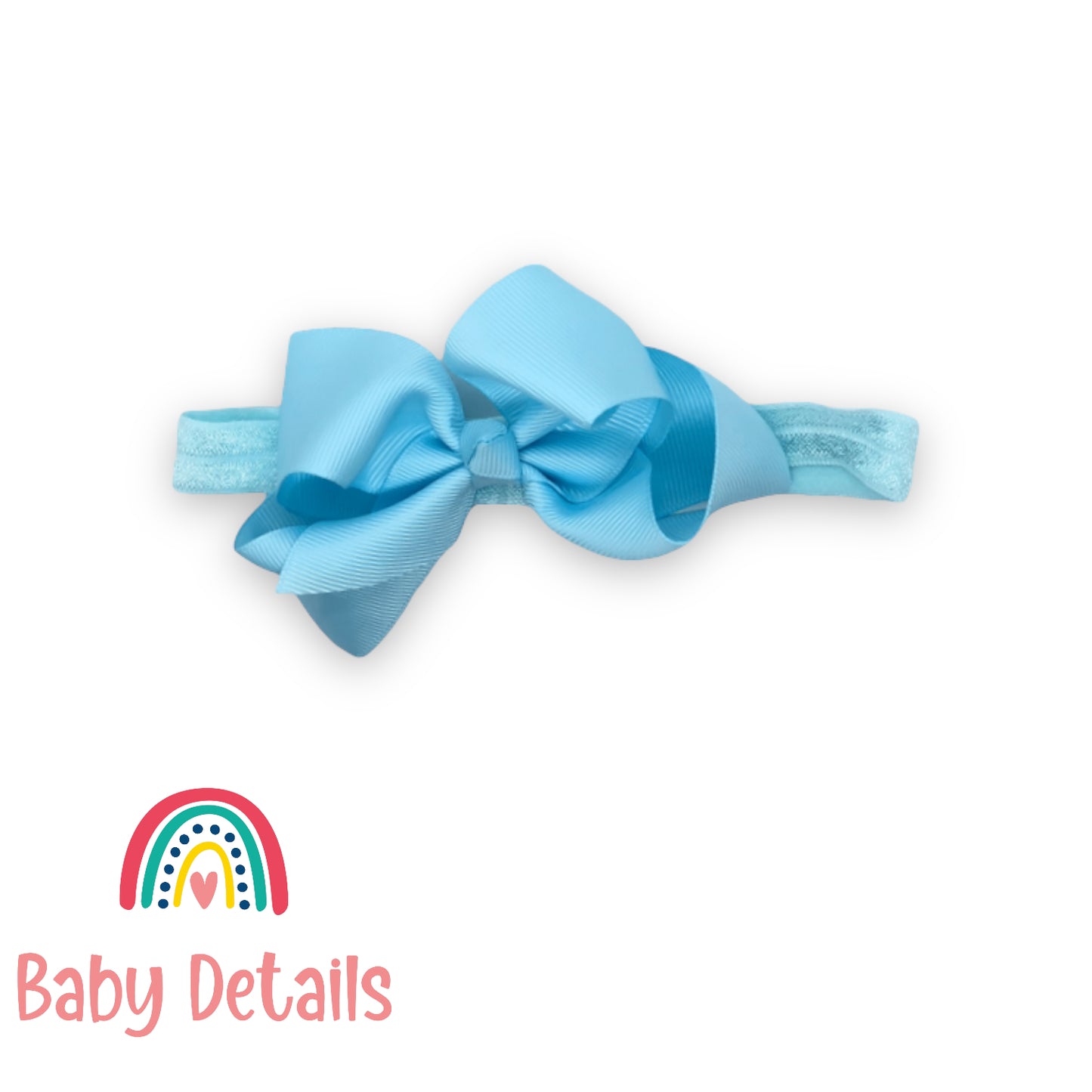 Light Blue Big Basic Bow Headband