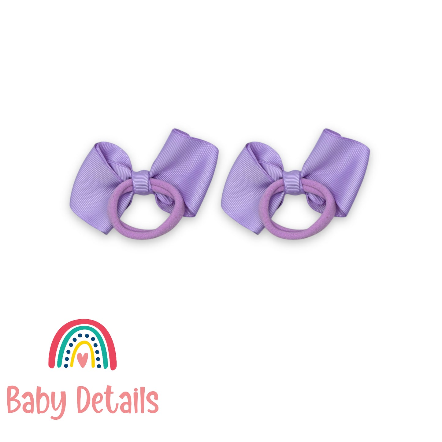 Set of 2 curved bow hair ties - Purple