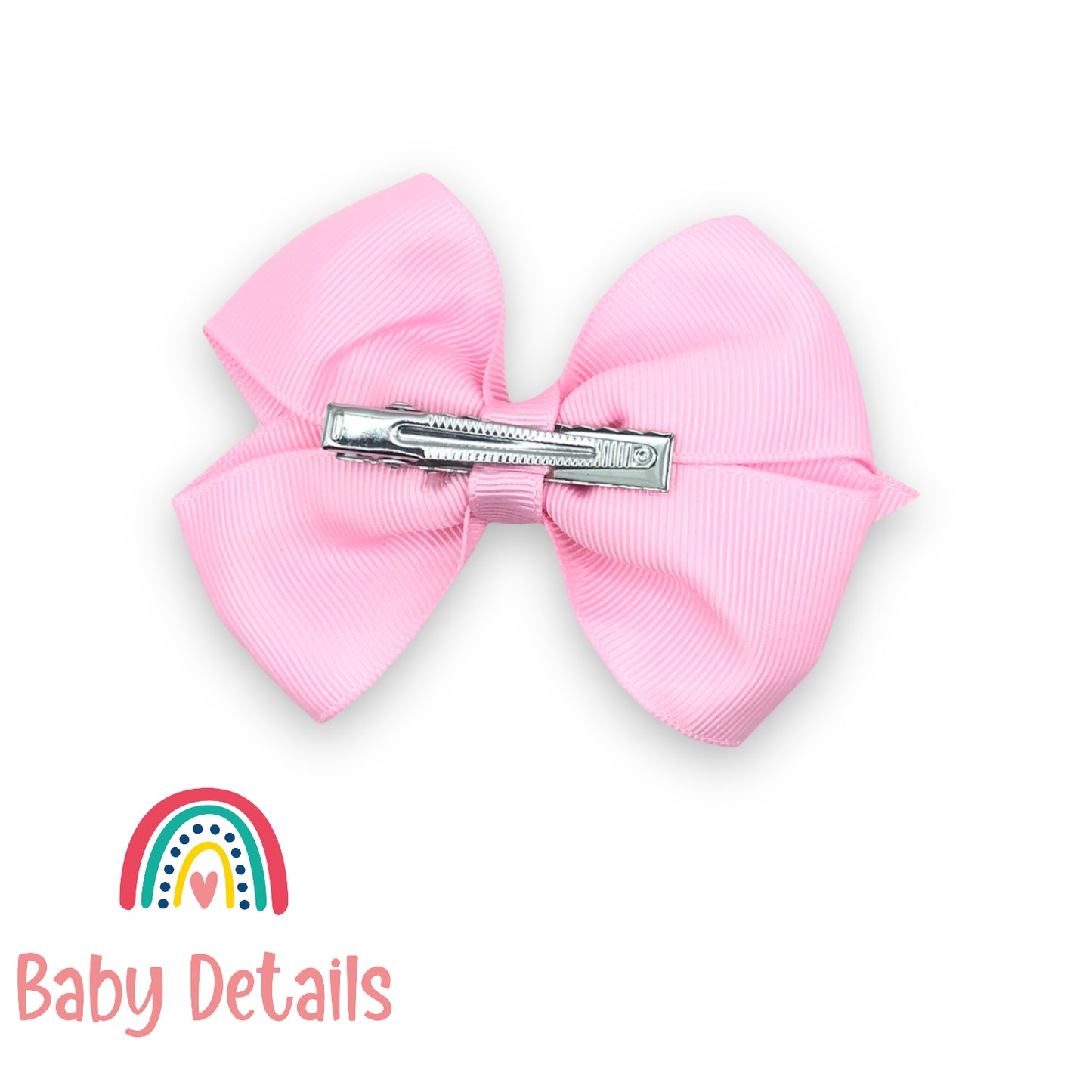 Double light pink big bow hair clip