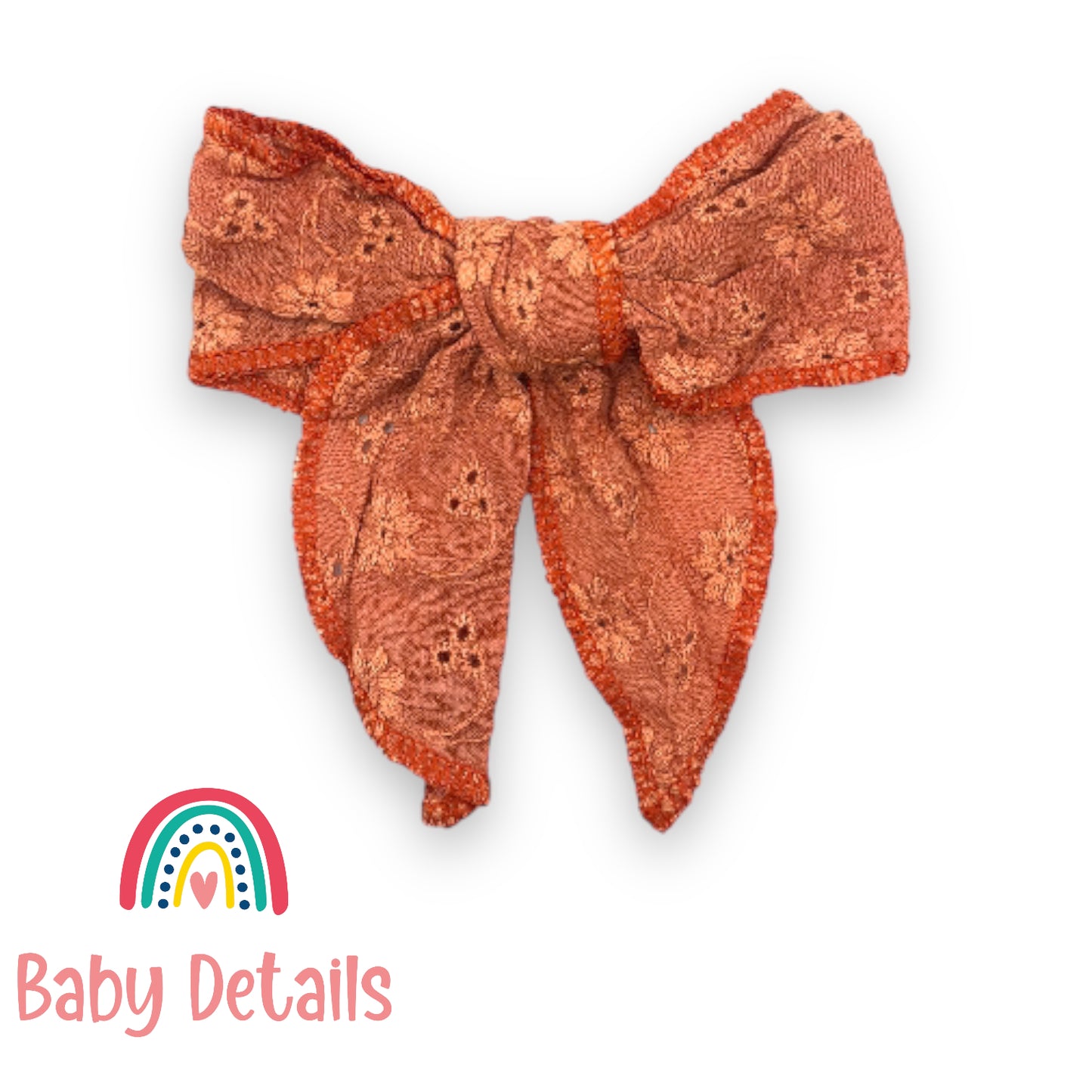 big orange bow hair clip