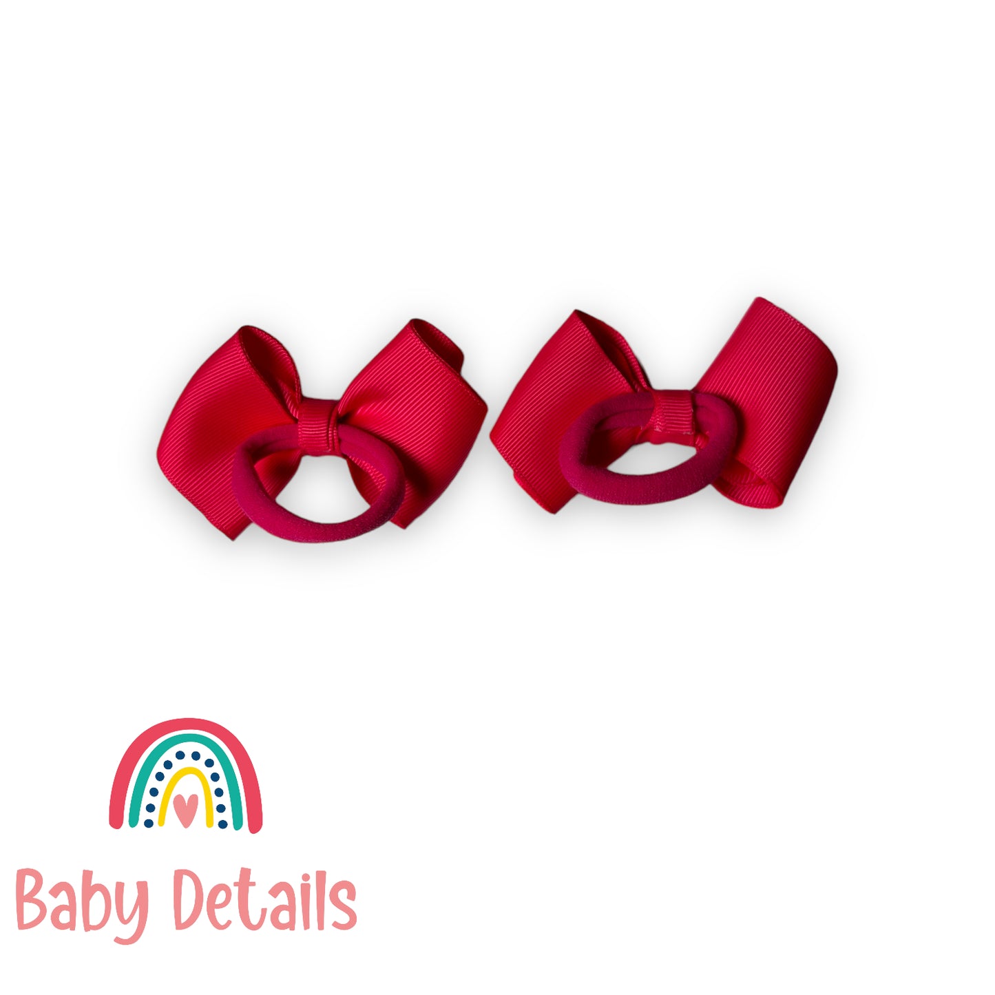 Set of 2 curved bow hair ties - Fuchsia