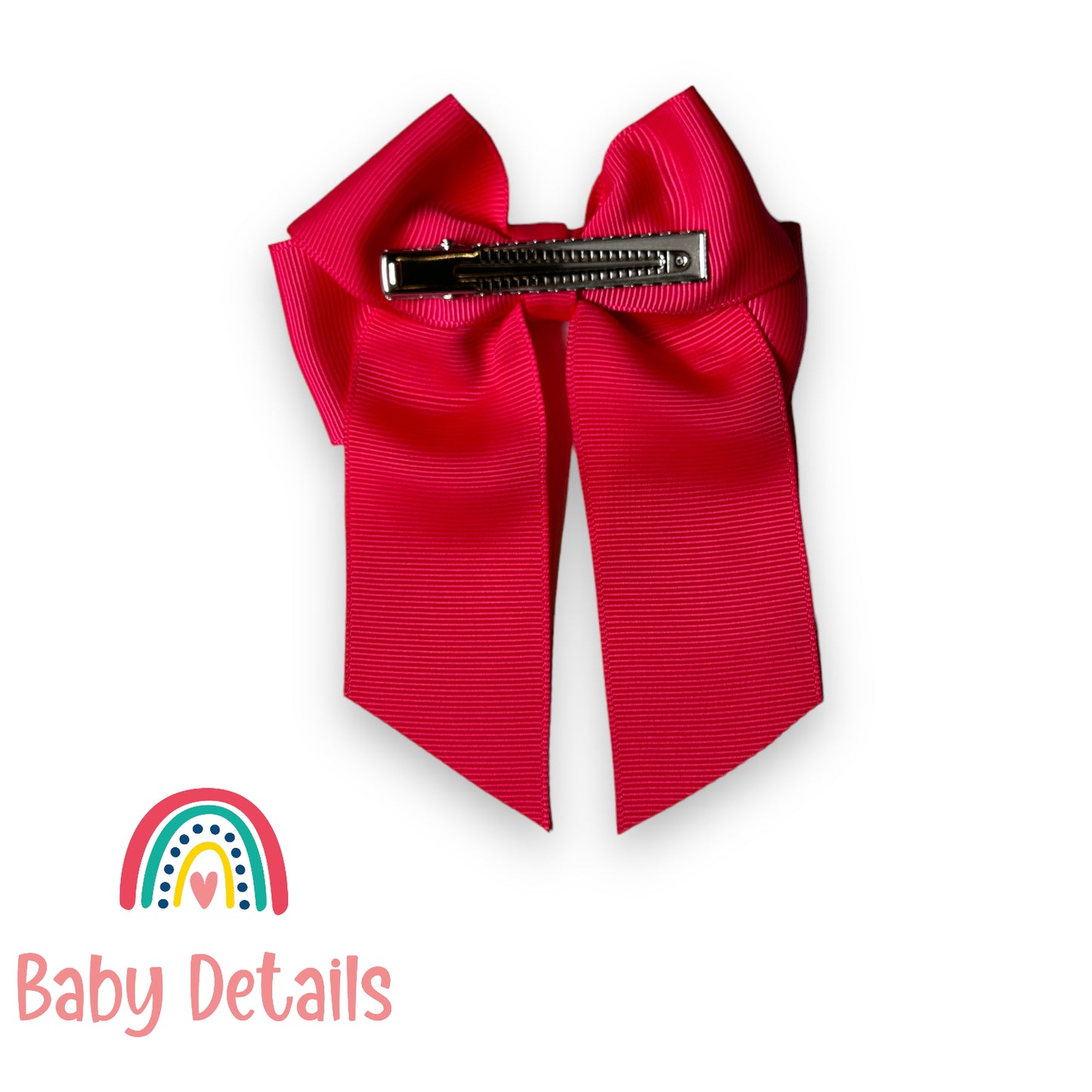 Bow with tail hair clip - Fuchsia