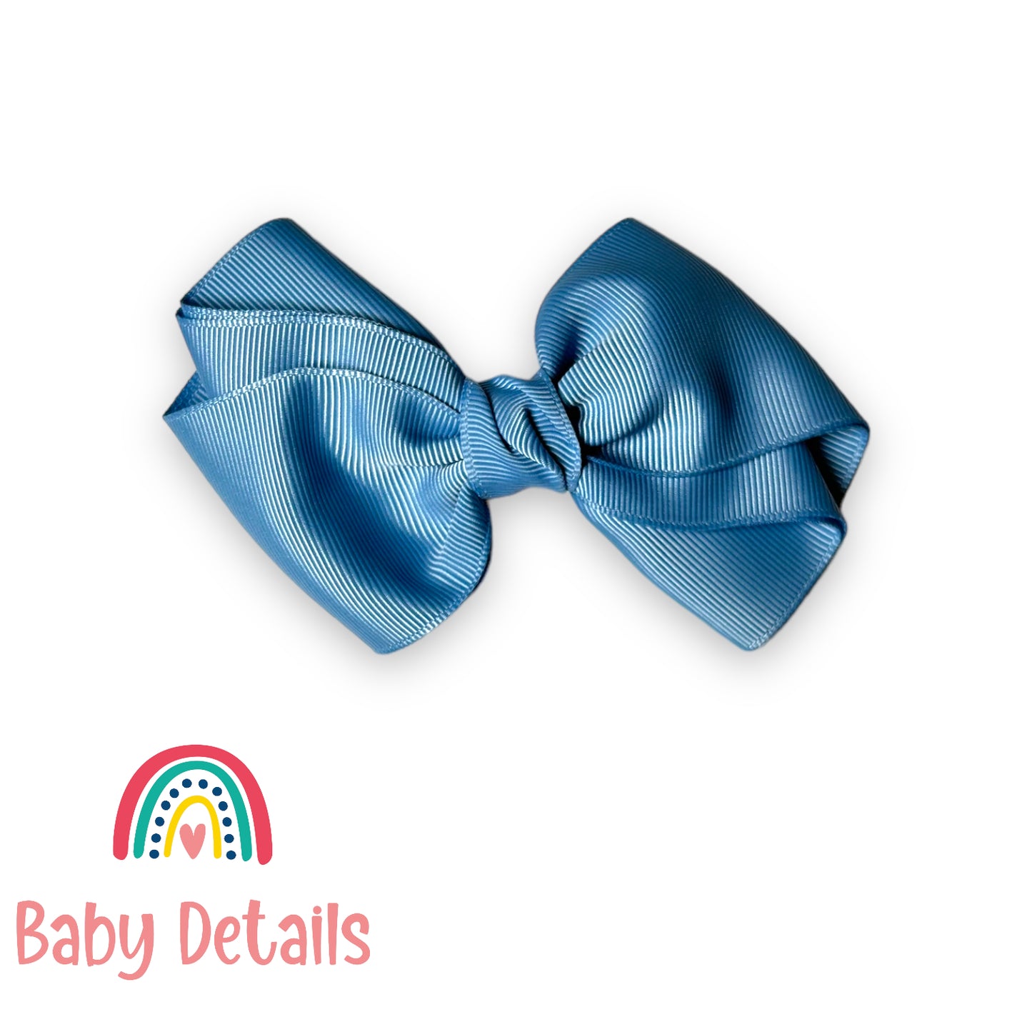 Big curved bow hair clip - Ice Blue