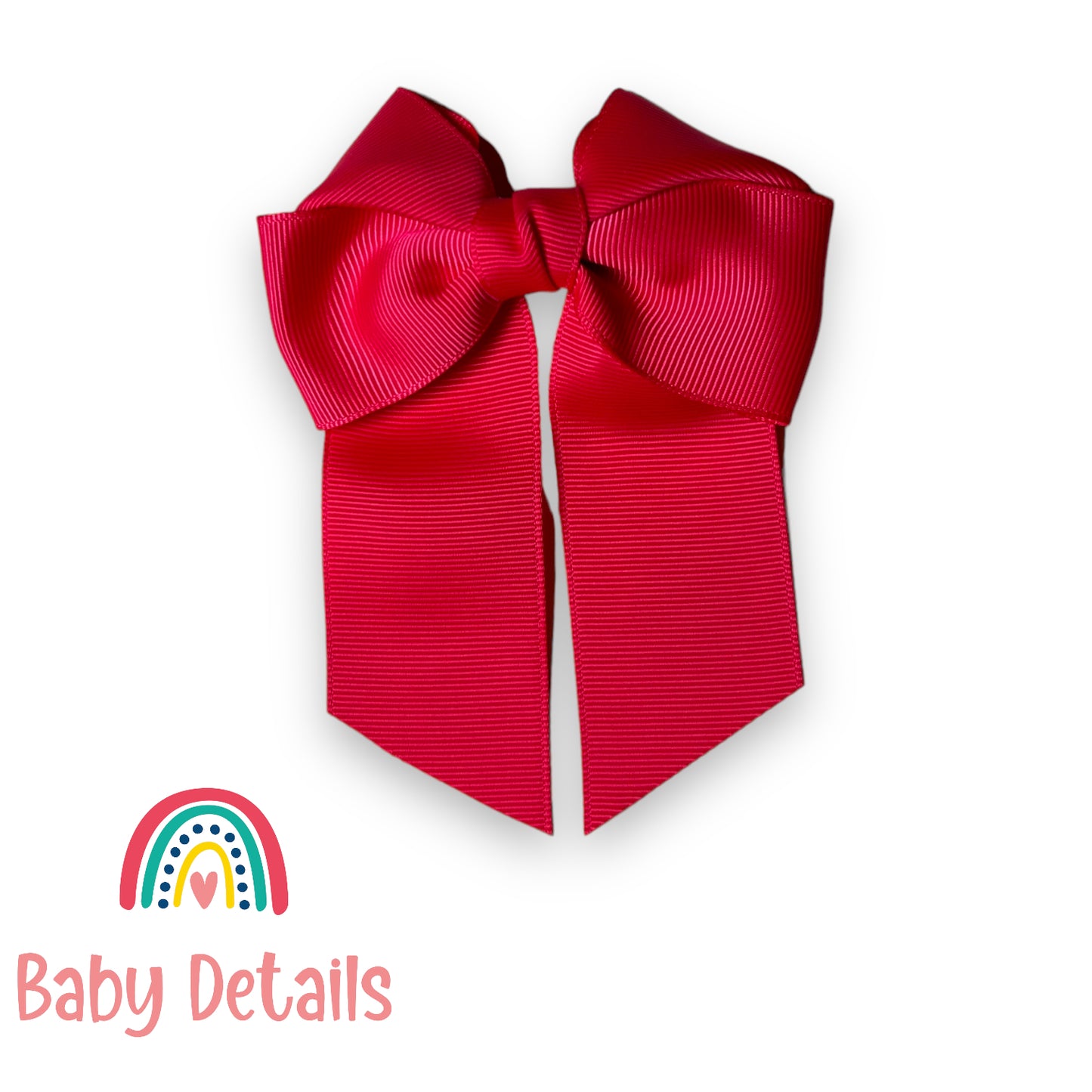 Bow with tail hair clip - Fuchsia