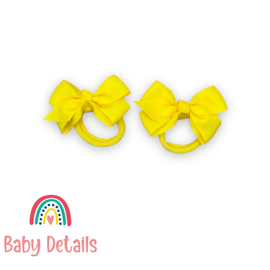 double yellow bow hair ties