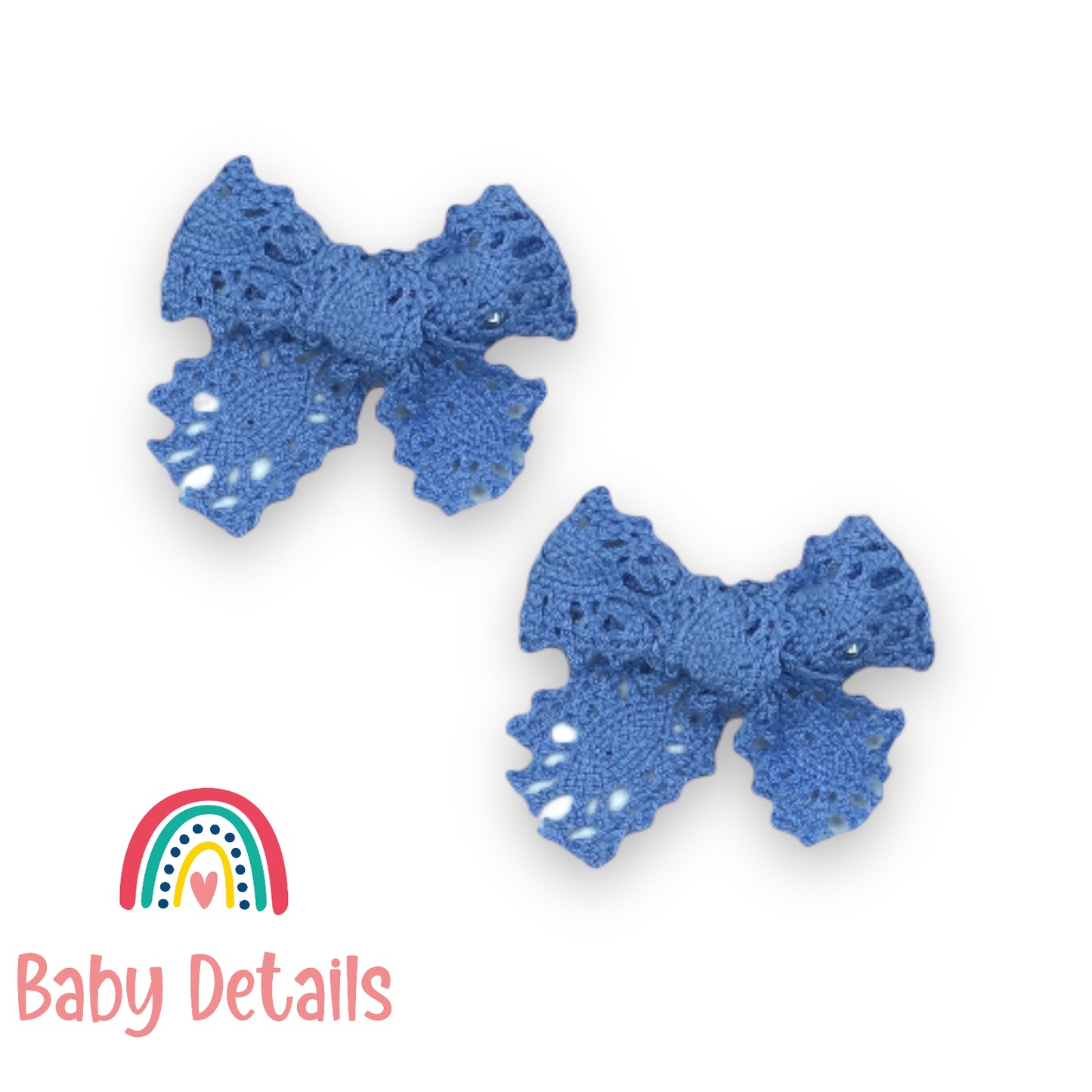 mini crochet hair clips - Blue