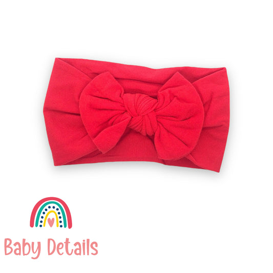 Red Soft Bow Headband