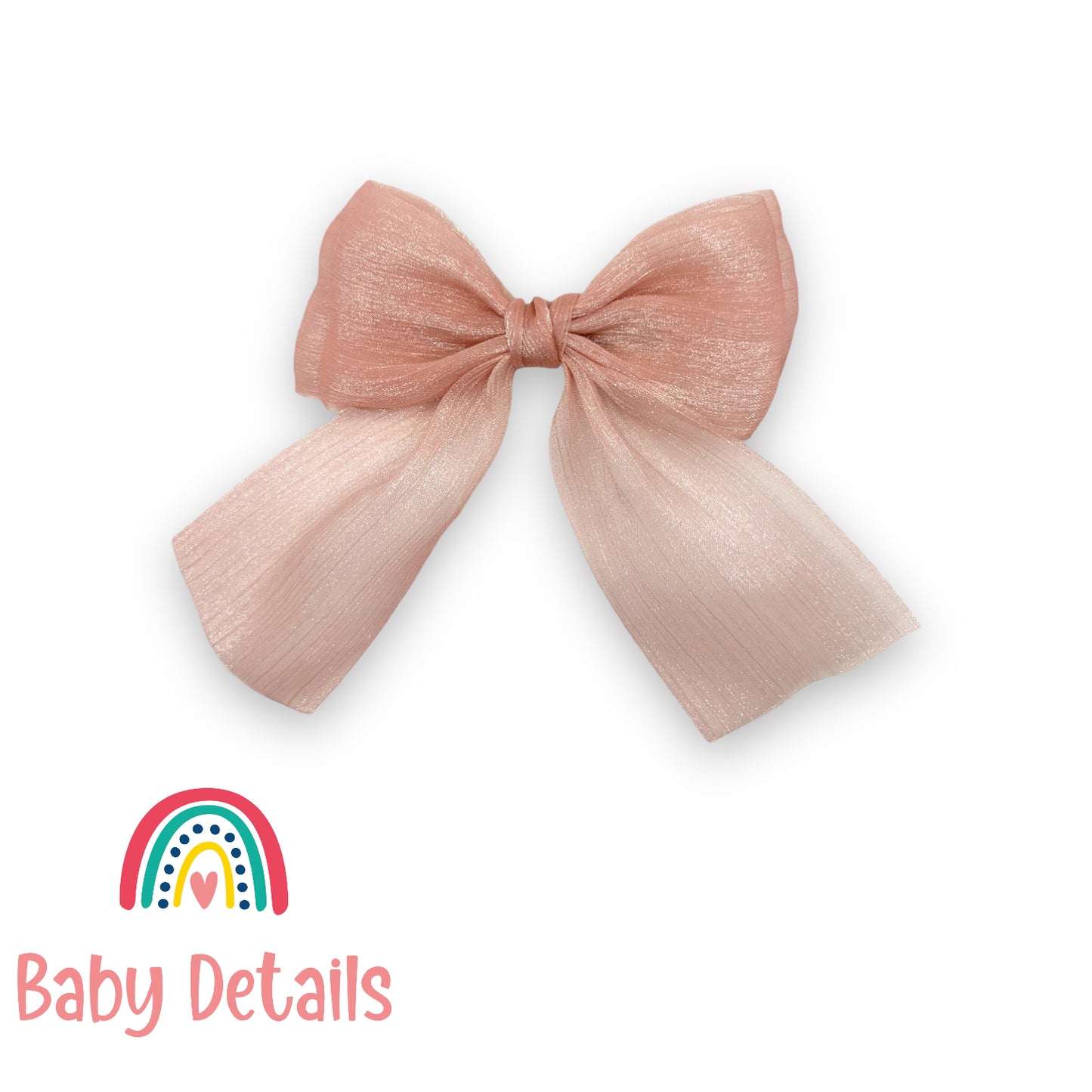 Elegant Chiffon Long Bow - Pink