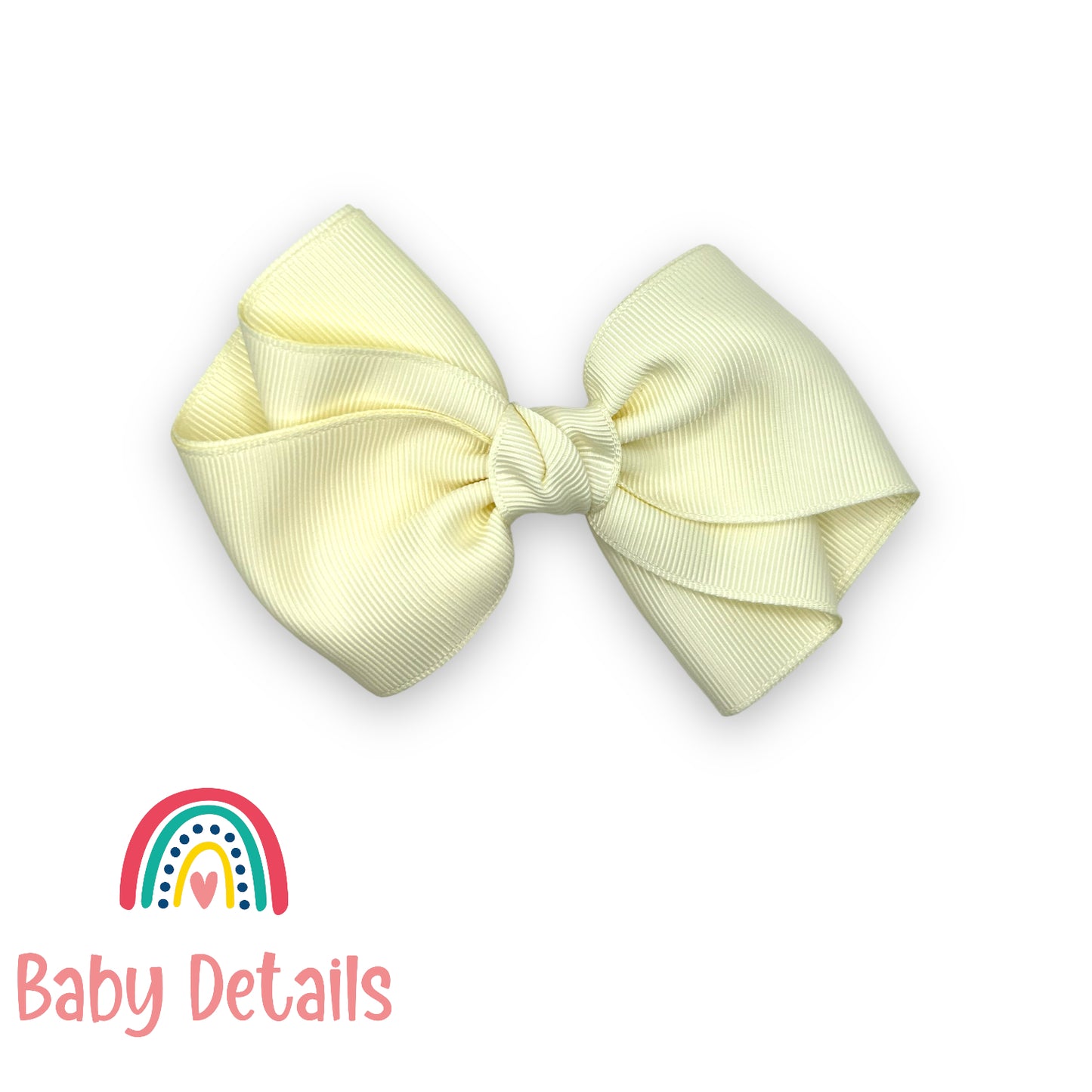 Big curved bow hair clip - Ivory