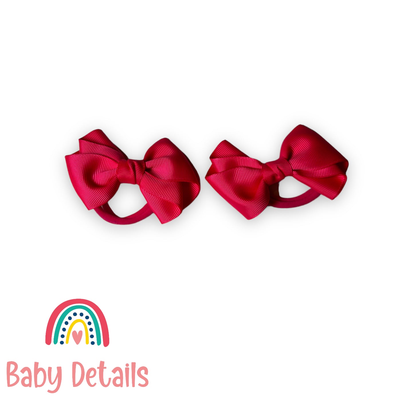 Set of 2 curved bow hair ties - Fuchsia