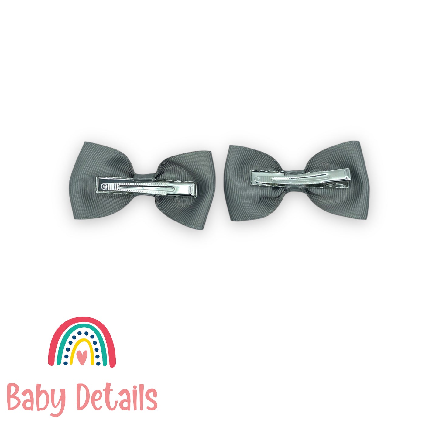 Basic Bow Hair Clips Dark Gray