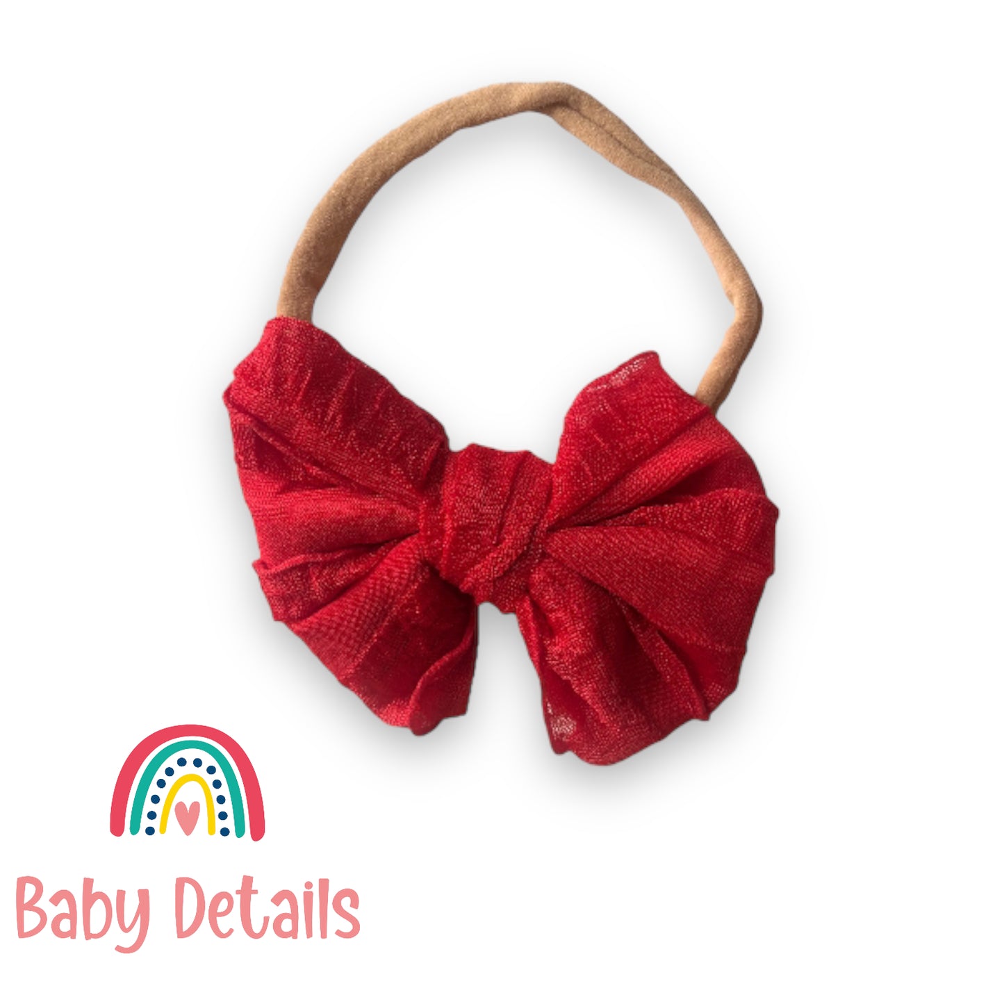 soft red elastic headband