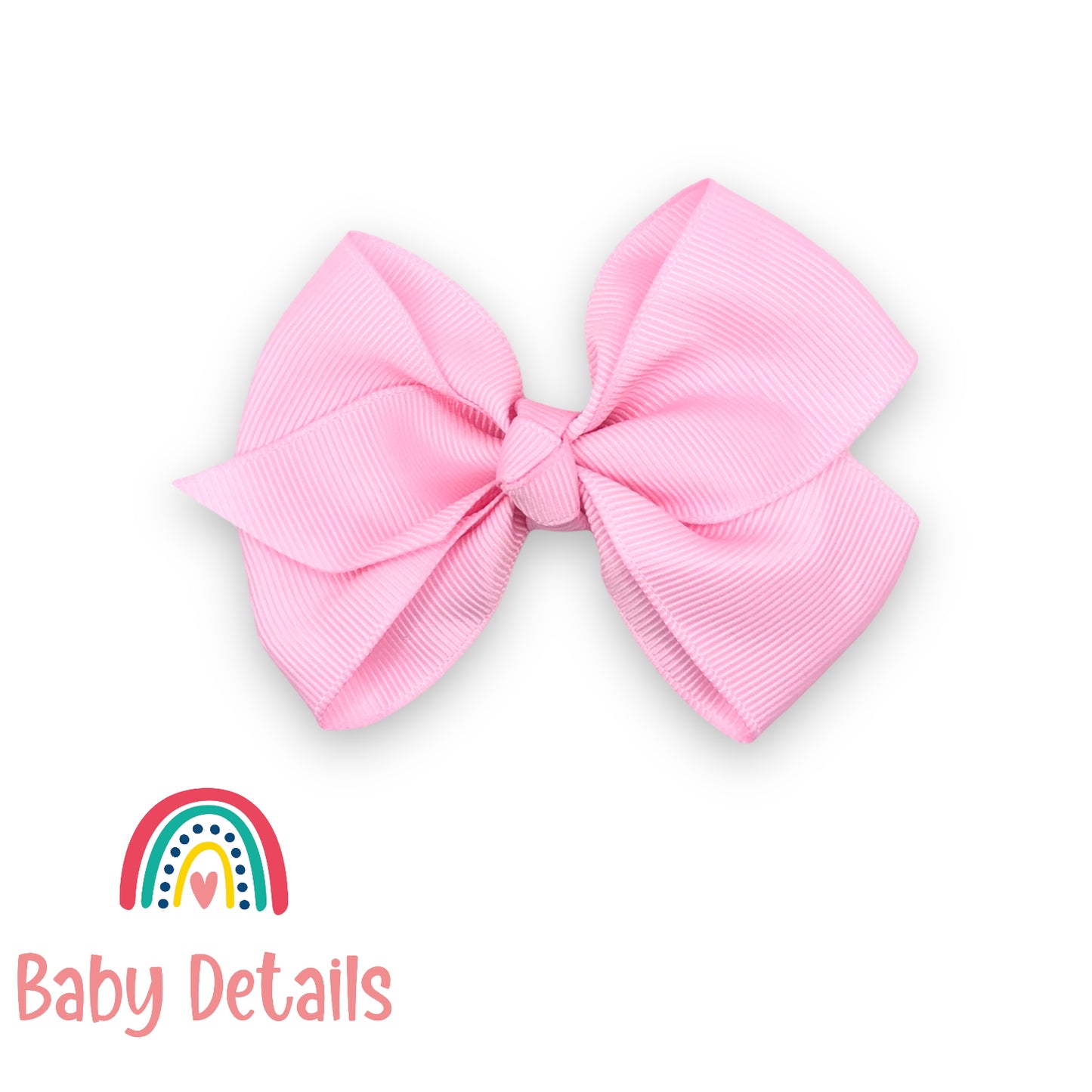 Double light pink big bow hair clip