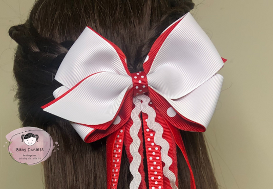 Special Long Bow Hair Clip - White