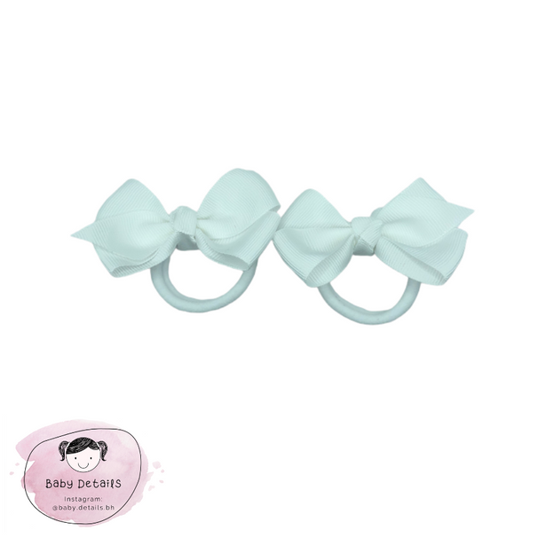 double white bow hair ties